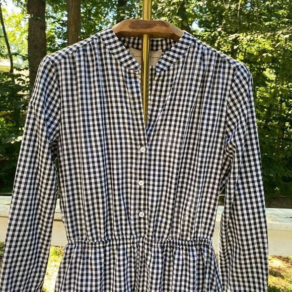 Charles Henry Black White Gingham Check Button Up Dress - Picture 2 of 9